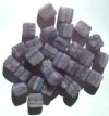 30 9x10mm Matte Amethyst & White Marble Cube Beads